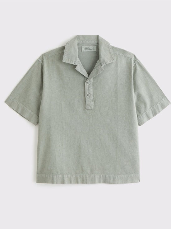 Abercrombie & Fitch Other - Abercrombie Summer Linen Blend Popover L Green